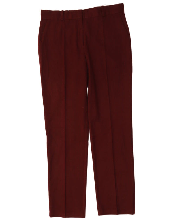Pantaloni da abito a vita alta da donna Marks & Spencer UK 12 Medium W32 L31 Bordeaux