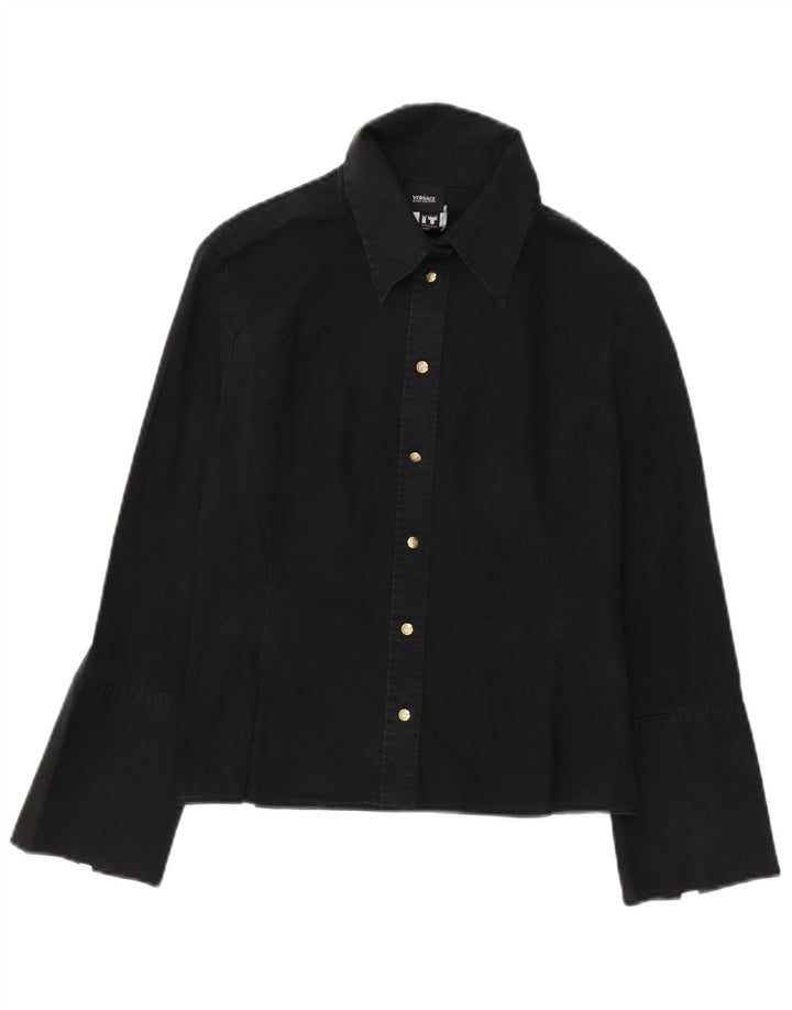 Camicia formale da donna Versace UK 10 piccola nera