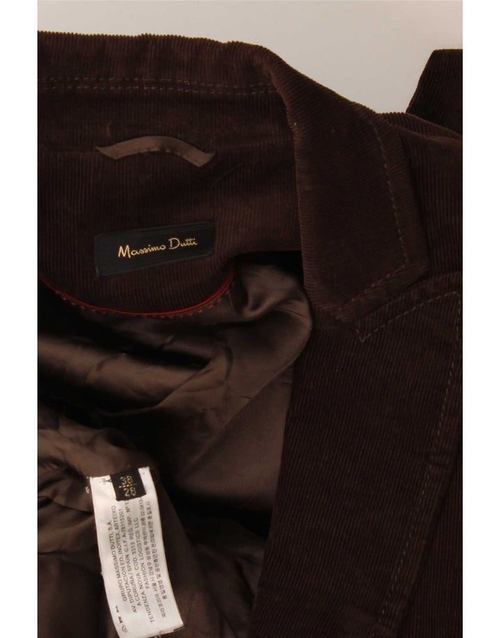Giacca blazer da donna in velluto a coste a 1 bottone Massimo Dutti EU 38 piccola marrone