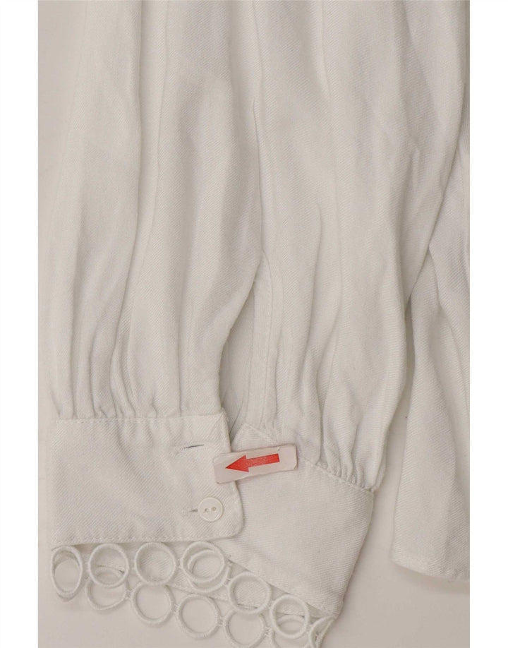 Top Zara da donna con maniche a 3/4, taglia UK 16, grande, poliestere bianco