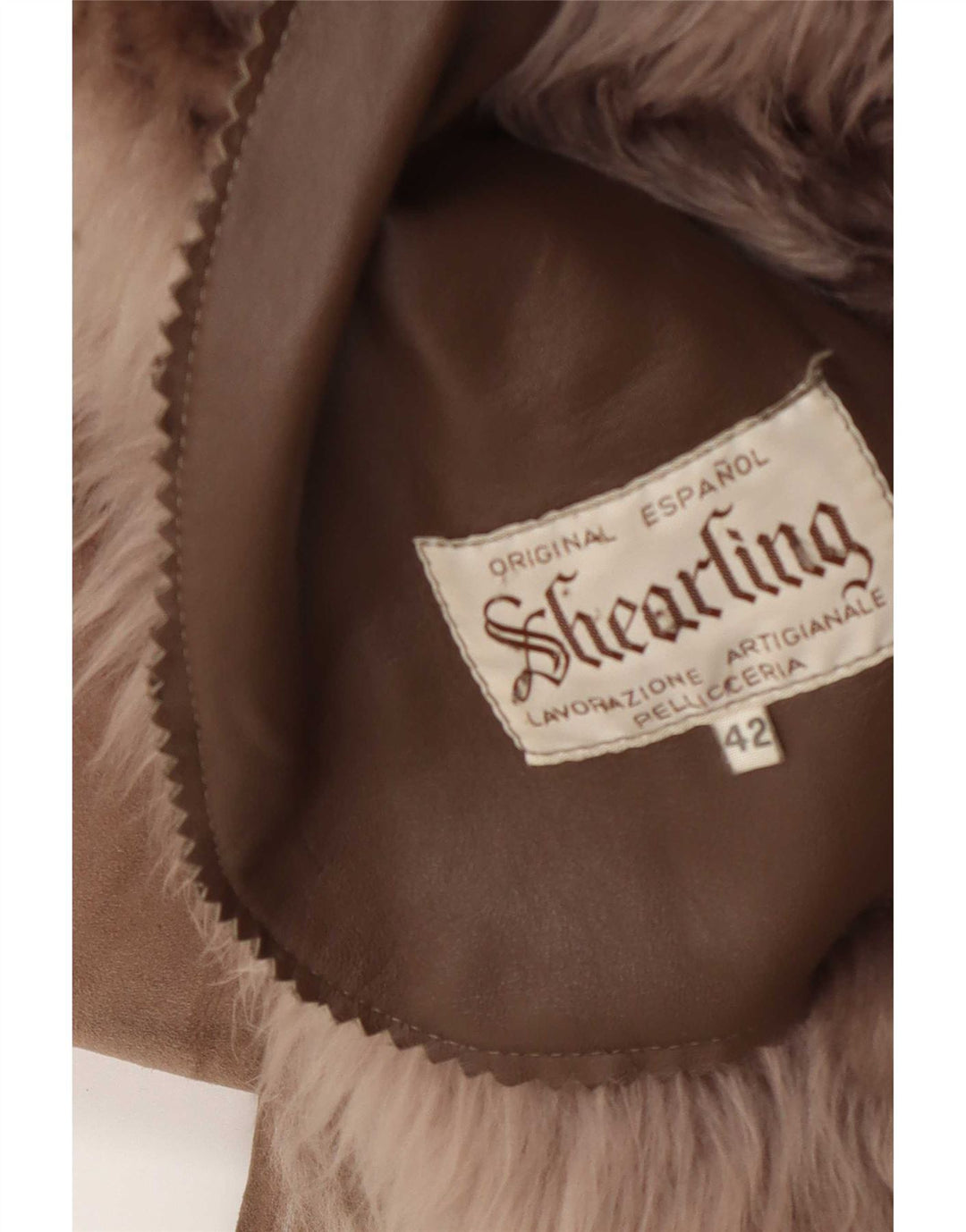Cappotto in shearling vintage da donna IT 42 Marrone medio