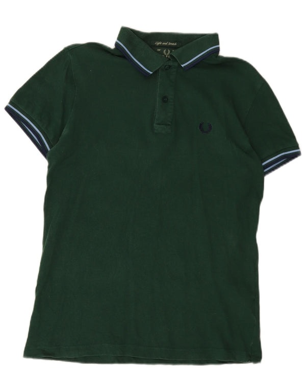 FRED PERRY Polo da uomo leggera ed elasticizzata piccola in cotone verde
