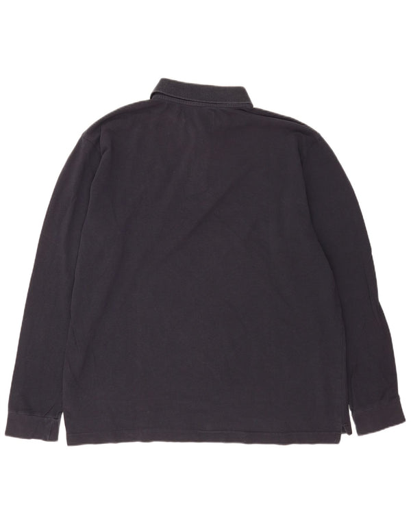 Polo Kappa da uomo a maniche lunghe XL in cotone blu navy