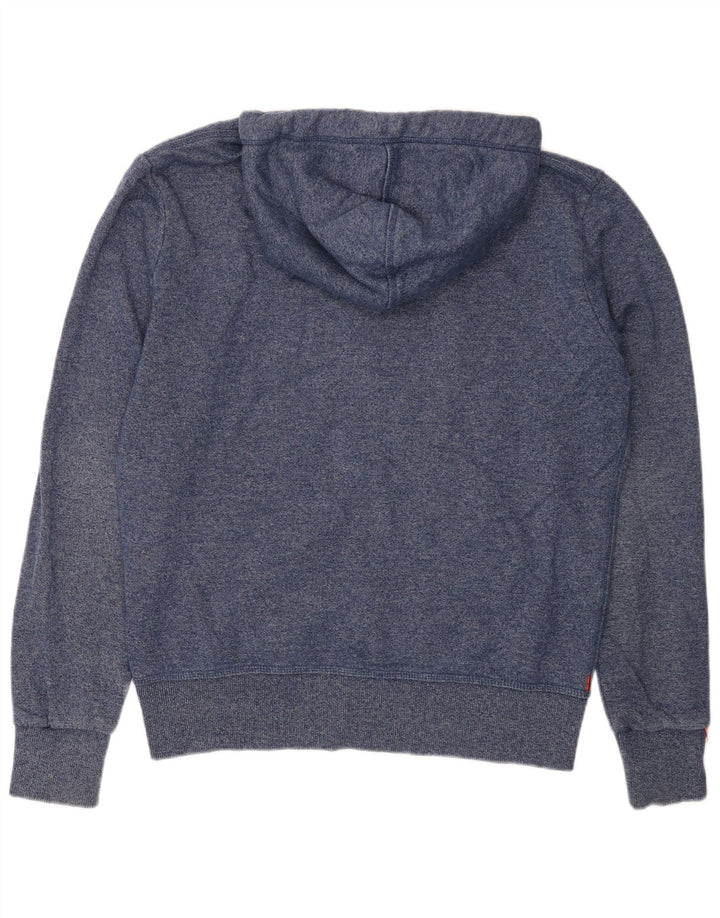 Maglione con cappuccio e zip da uomo SUPERDRY XL in cotone screziato blu navy
