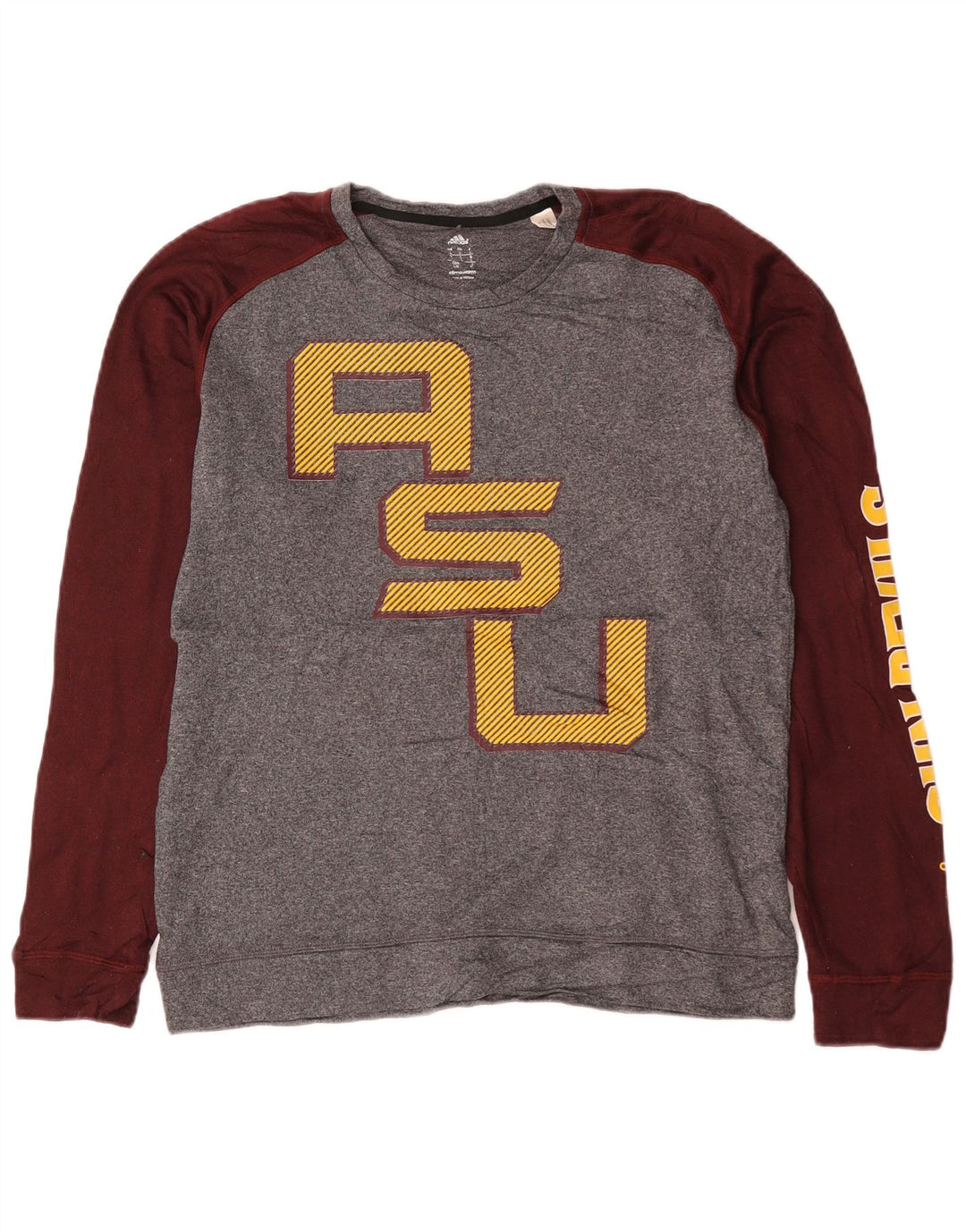 Adidas Uomo Arizona State Sun Devils Felpa Maglione Grande Grigio