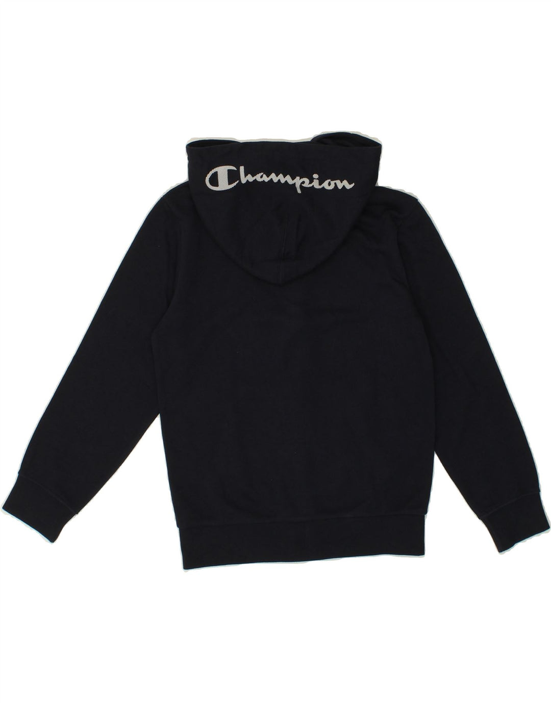 CHAMPION Boys Graphic Zip Hoodie Sweater 9-10 Years Medium Navy Blue Vintage Champion and Second-Hand Champion from Messina Hembry 