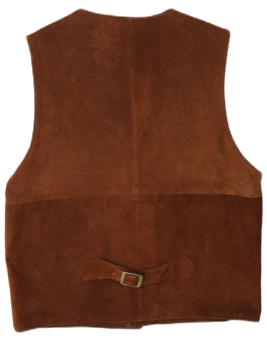 Gilet vintage da uomo in pelle scamosciata UK 40 in pelle marrone medio
