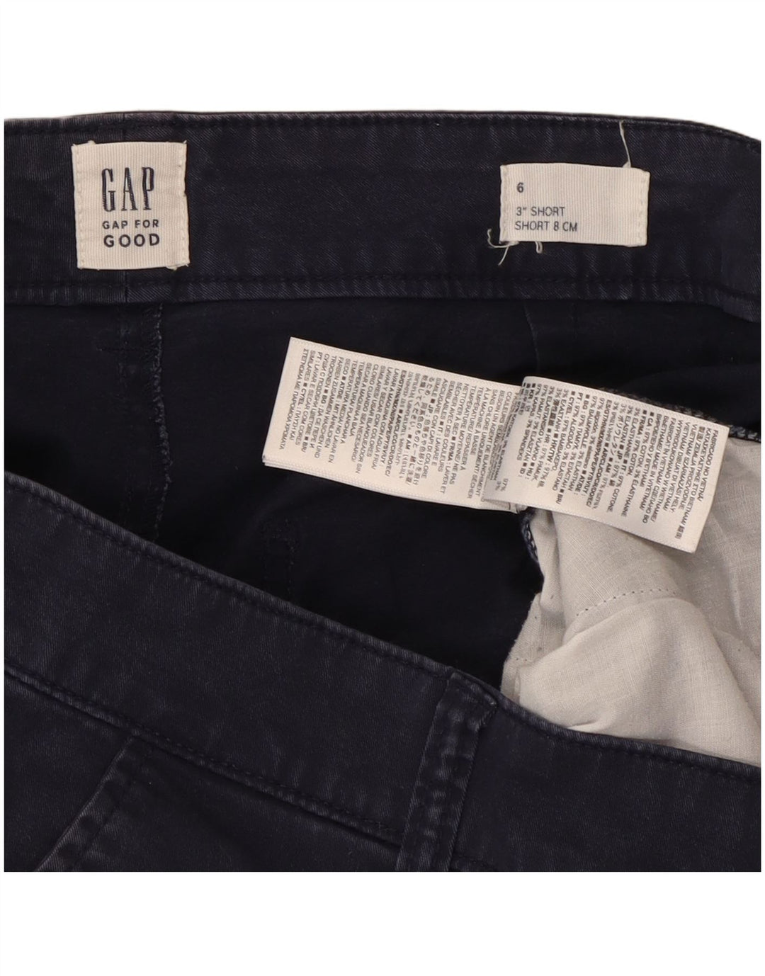 Pantaloncini chino da donna Gap US 6 medi W30 cotone blu navy
