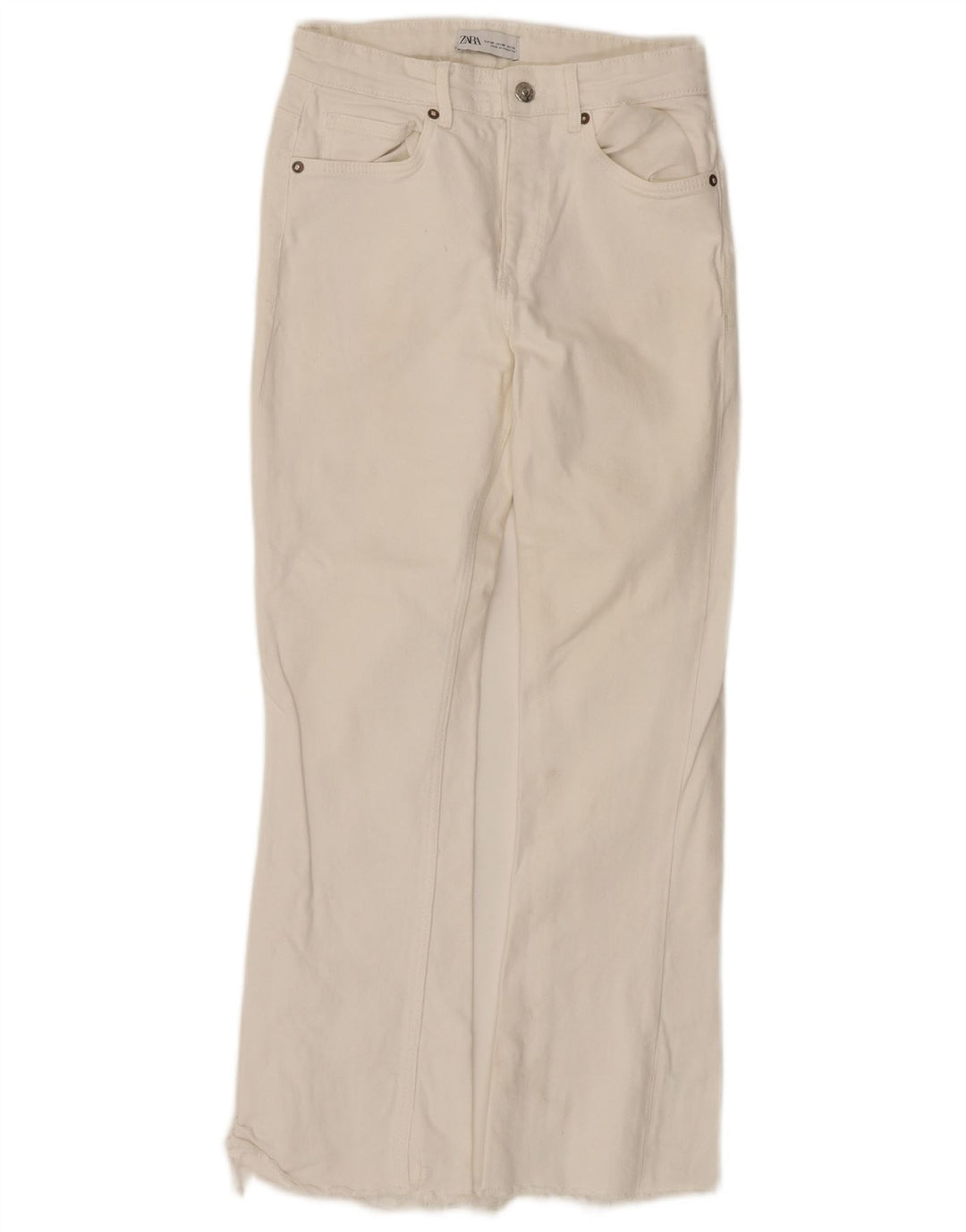 Jeans svasati da donna Zara EU 38 Small W28 L26 Cotone bianco