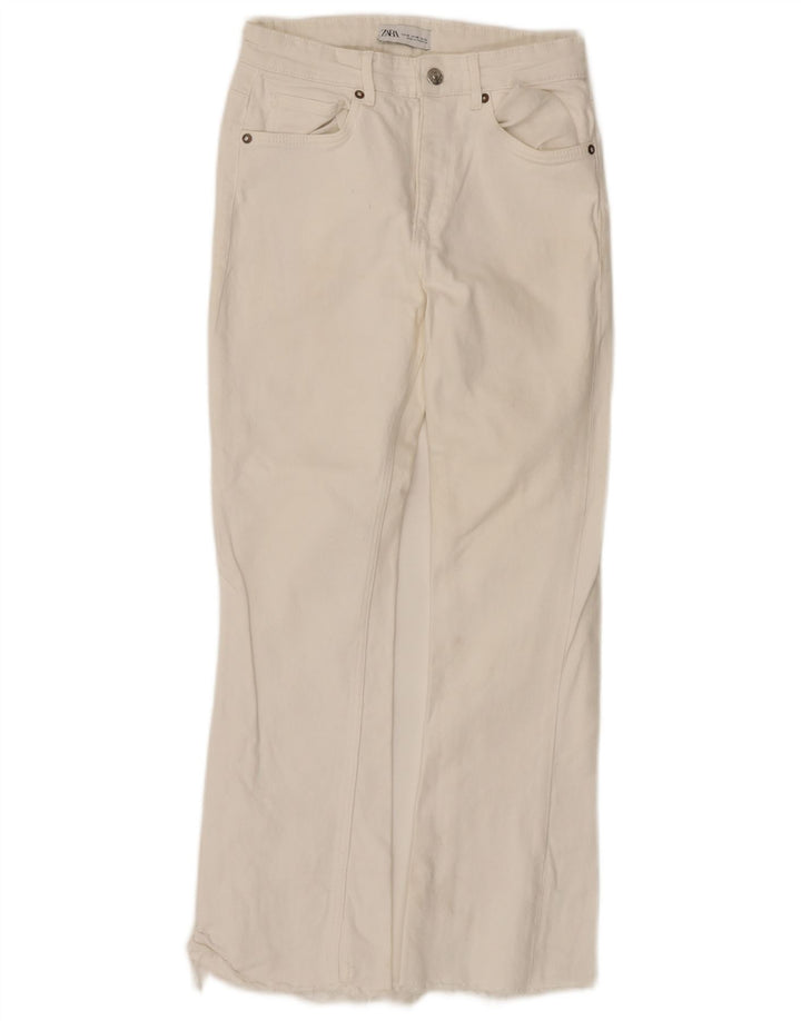 Jeans svasati da donna Zara EU 38 Small W28 L26 Cotone bianco