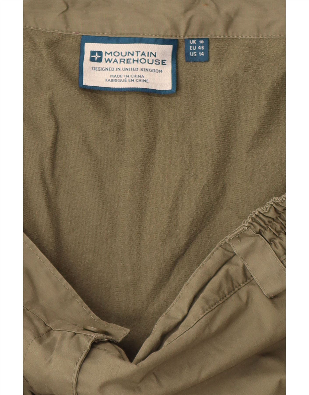 MOUNTAIN WAREHOUSE Pantaloni giacca a vento da donna UK 18 XL W40 L30 Cachi