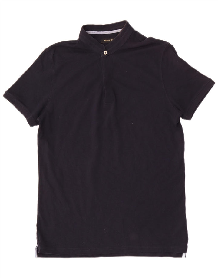 Polo da uomo MASSIMO DUTTI in cotone blu navy medio