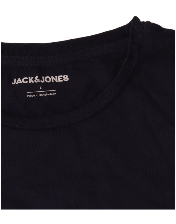 Jack & Jones T-shirt da uomo Top Large in cotone blu navy