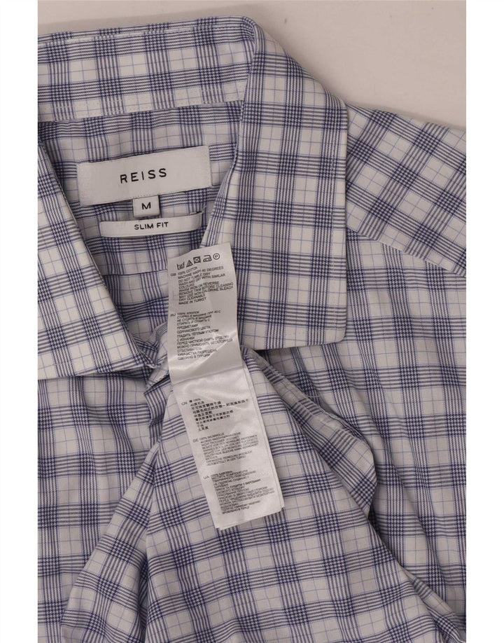 Camicia Reiss da uomo slim fit in cotone a quadri blu medio