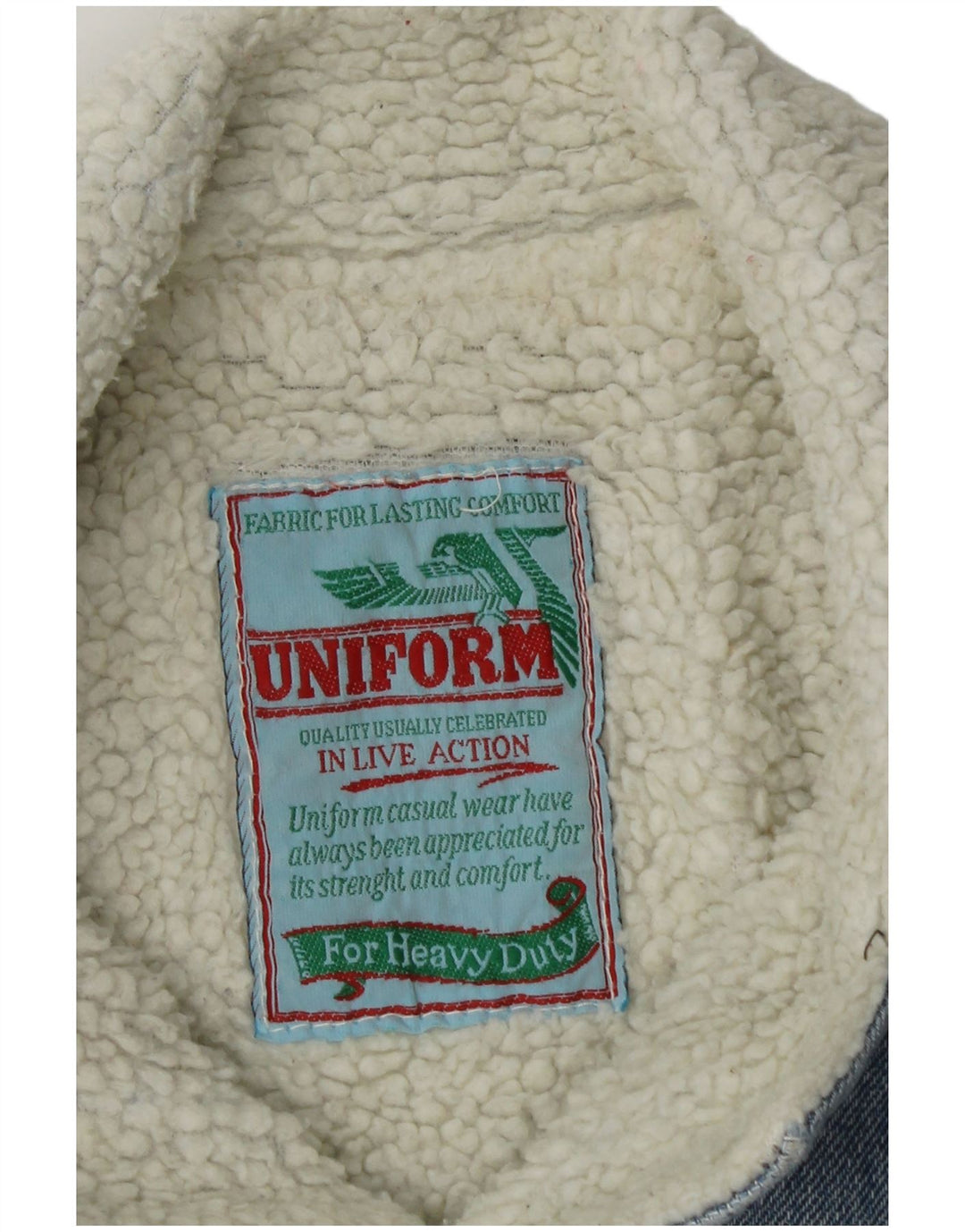 Giacca uniforme da uomo in denim grafico Sherpa UK 36 piccola blu