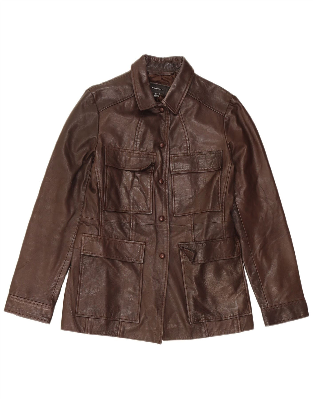 Giacca in pelle da donna Karen Millen UK 6 XS in pelle marrone
