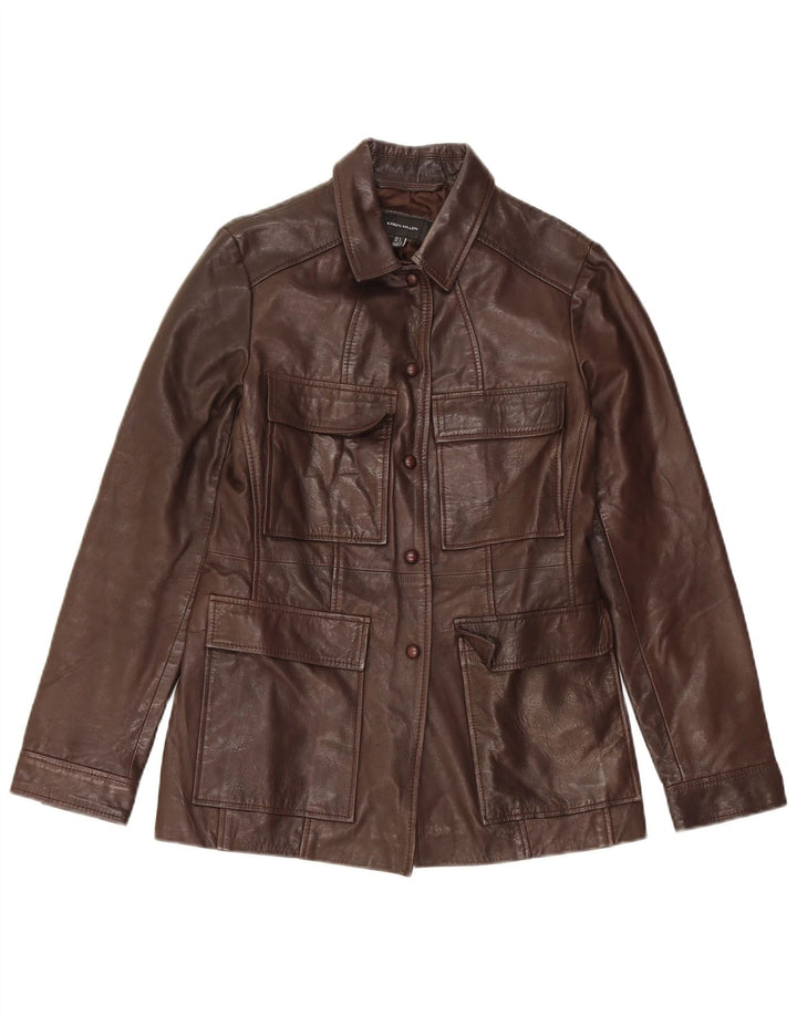 Giacca in pelle da donna Karen Millen UK 6 XS in pelle marrone