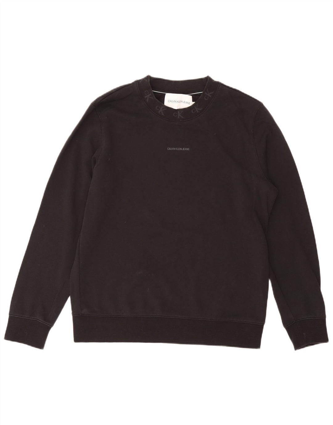 Calvin Klein Jeans Felpa grafica da uomo Maglione grande cotone nero