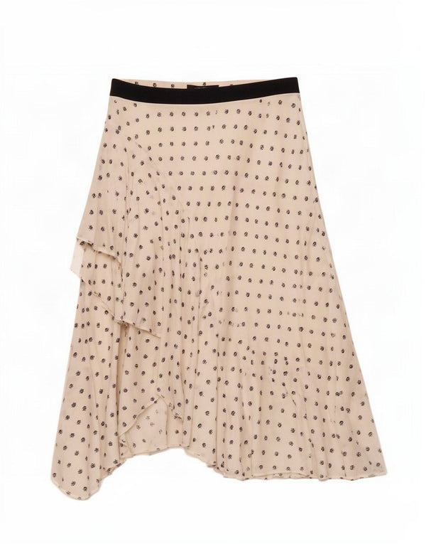 Gonna asimmetrica da donna Marks & Spencer UK 12 media W30 bianca floreale