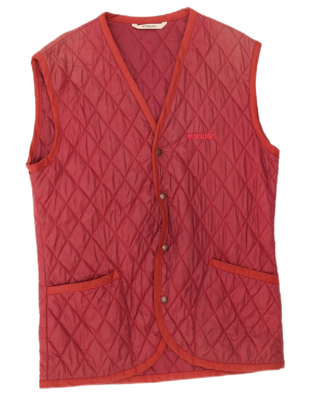 Gilet trapuntato da uomo Brugi UK 38 rosso medio in poliammide