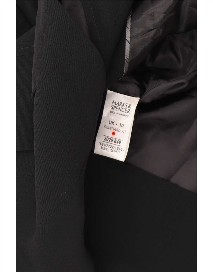 Giacca blazer doppiopetto da donna Marks & Spencer UK 10 piccola nera