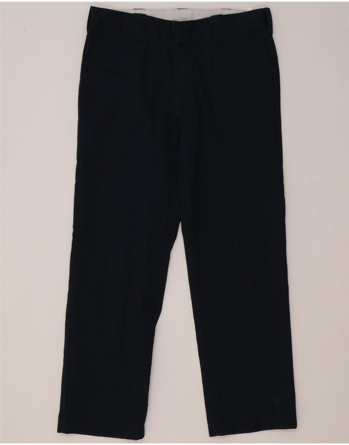 Pantaloni casual dritti slim da donna Dickies W34 L32 poliestere blu navy