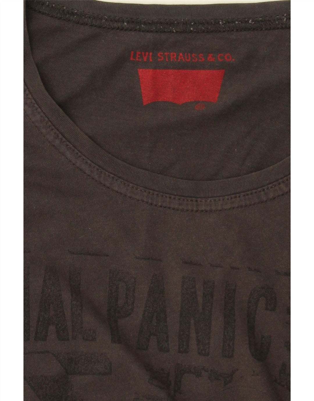 LEVI'S Mens Graphic T-Shirt Top XL Grey Vintage Levi's and Second-Hand Levi's from Messina Hembry 