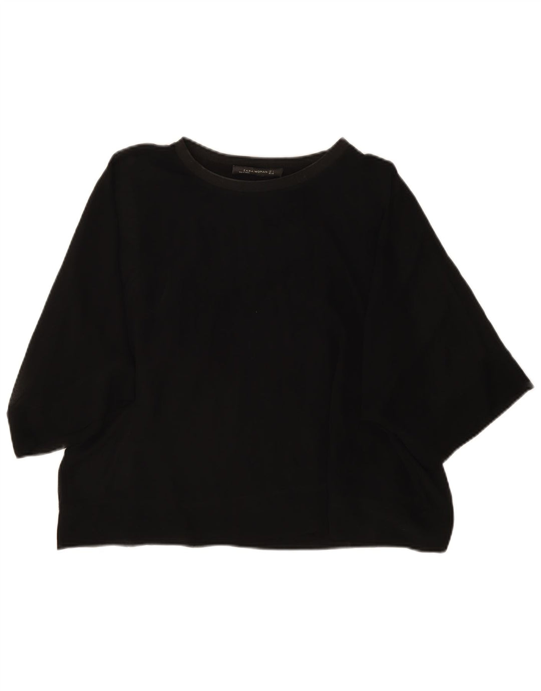 Blusa oversize da donna Zara Top UK 10 piccola viscosa nera