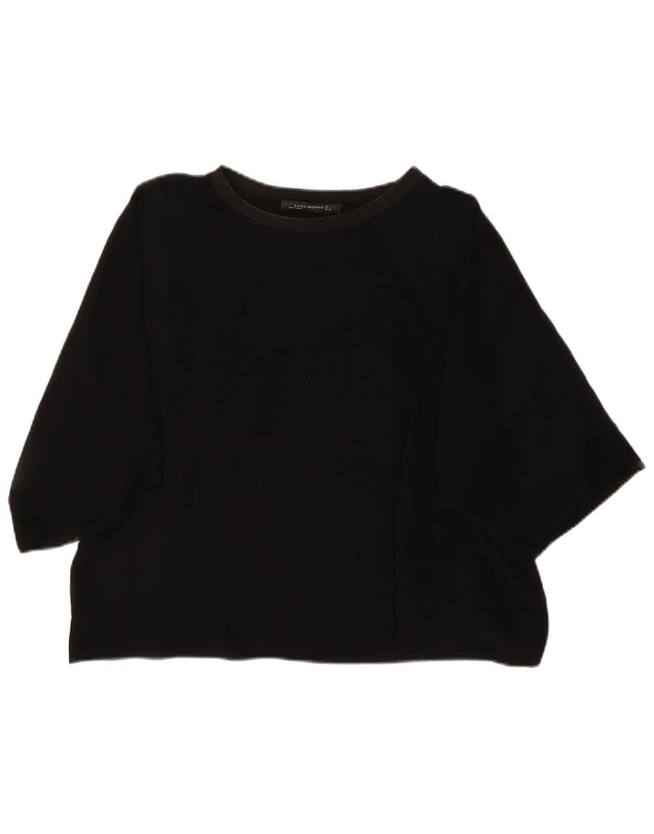 Blusa oversize da donna Zara Top UK 10 piccola viscosa nera
