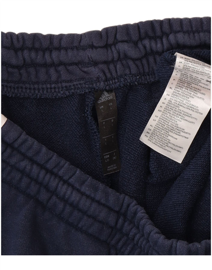 Pantaloncini sportivi Adidas da uomo di grandi dimensioni in cotone blu navy