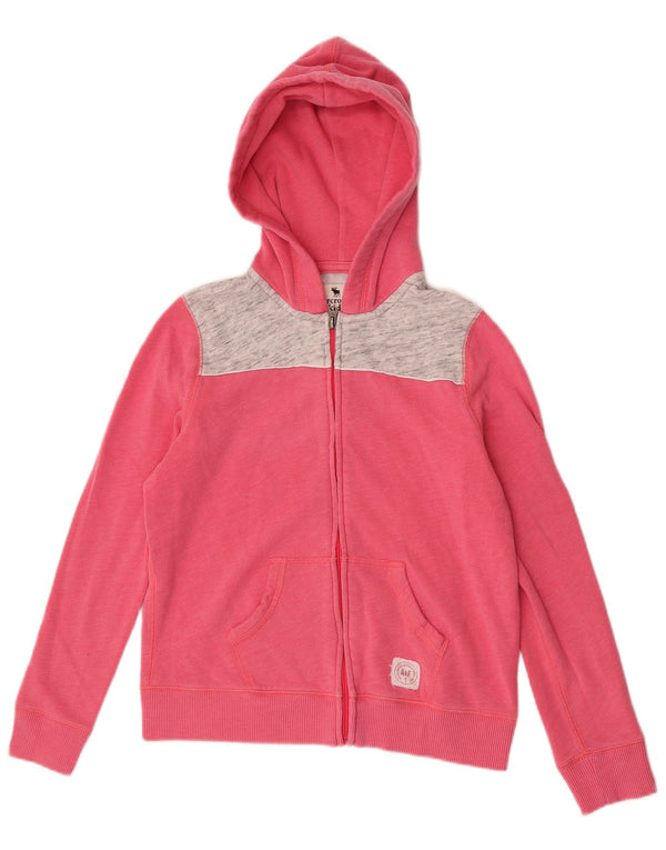 Maglione con cappuccio e zip per ragazze Abercrombie & Fitch 15-16 anni Colorblock rosa