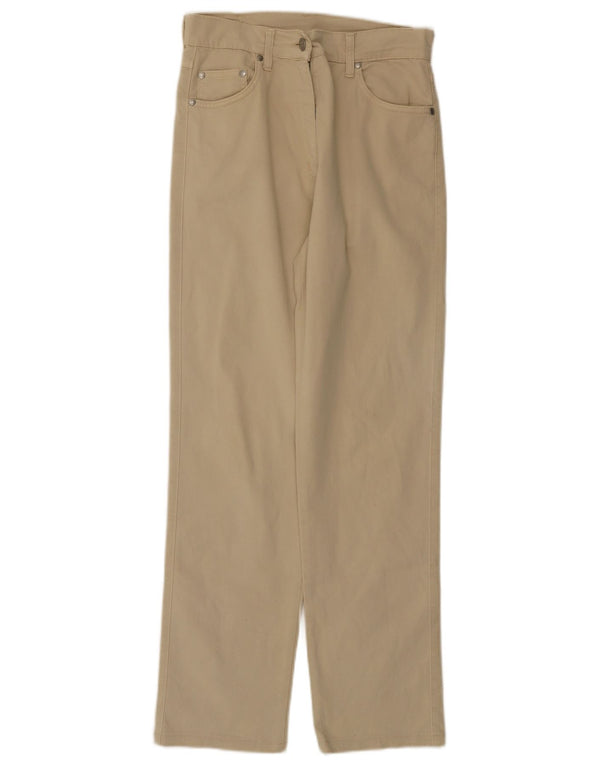 Pantaloni casual a vita alta da donna vintage IT 46 Large W28 L29 Cotone beige