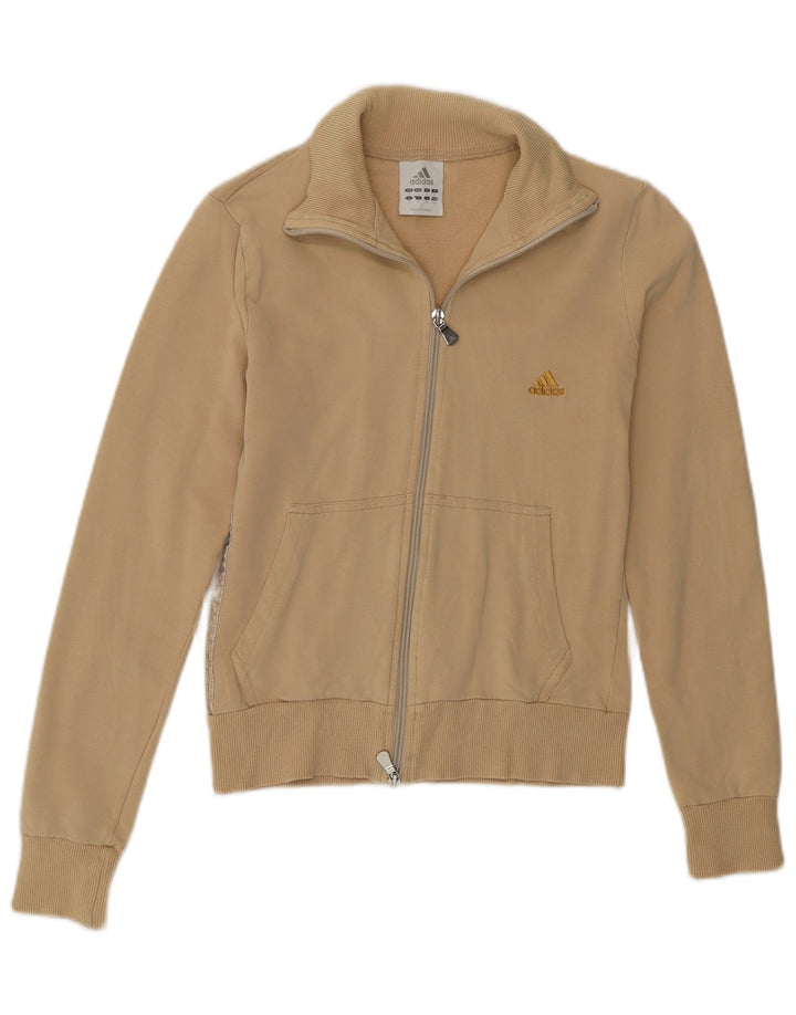 Giacca da ginnastica da donna Adidas UK 10 piccola Beige