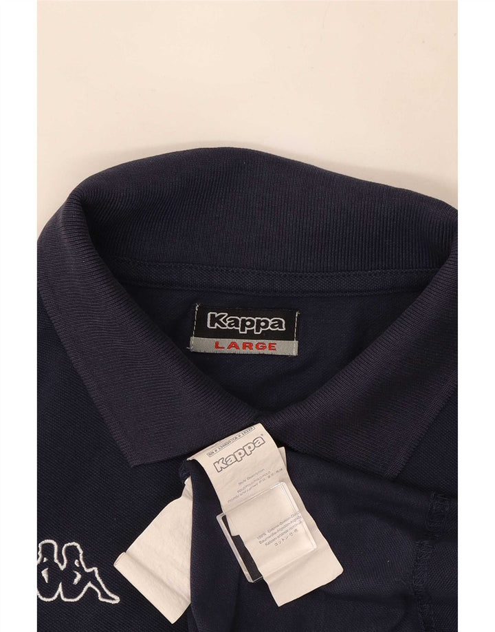 Polo grafica da uomo Kappa grande in cotone blu navy