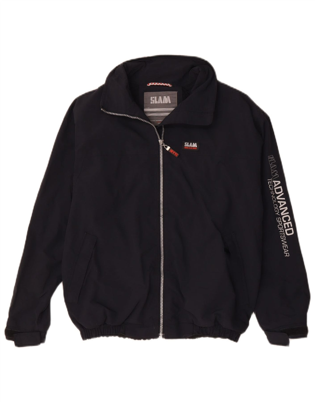 Giacca antipioggia grafica da ragazzo Slam 14-15 anni in nylon blu navy