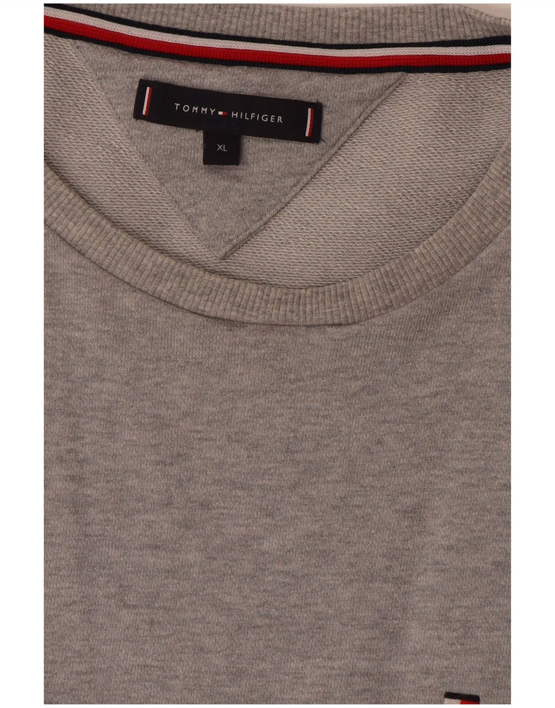 Tommy Hilfiger Uomo Felpa grafica Maglione XL Grigio Colourblock Cotone
