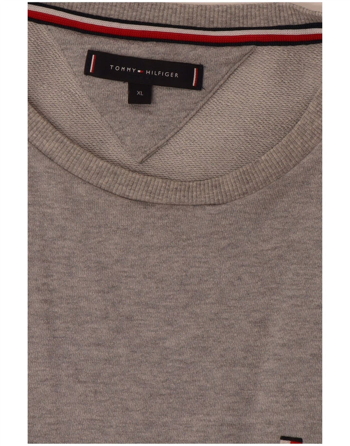 Tommy Hilfiger Uomo Felpa grafica Maglione XL Grigio Colourblock Cotone
