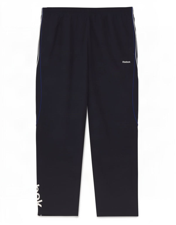 Pantaloni da tuta con grafica Reebok da uomo, grandi, in poliestere blu navy