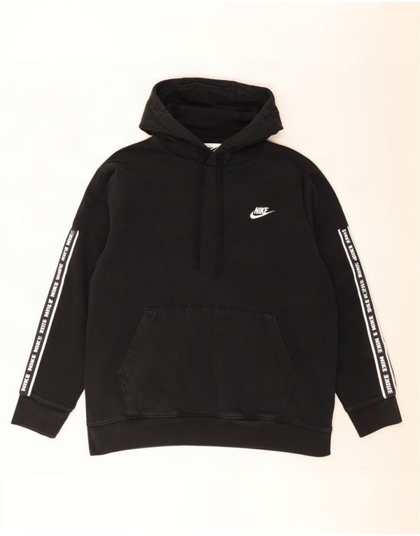 Felpa con cappuccio grafica Nike da uomo grande in cotone nero