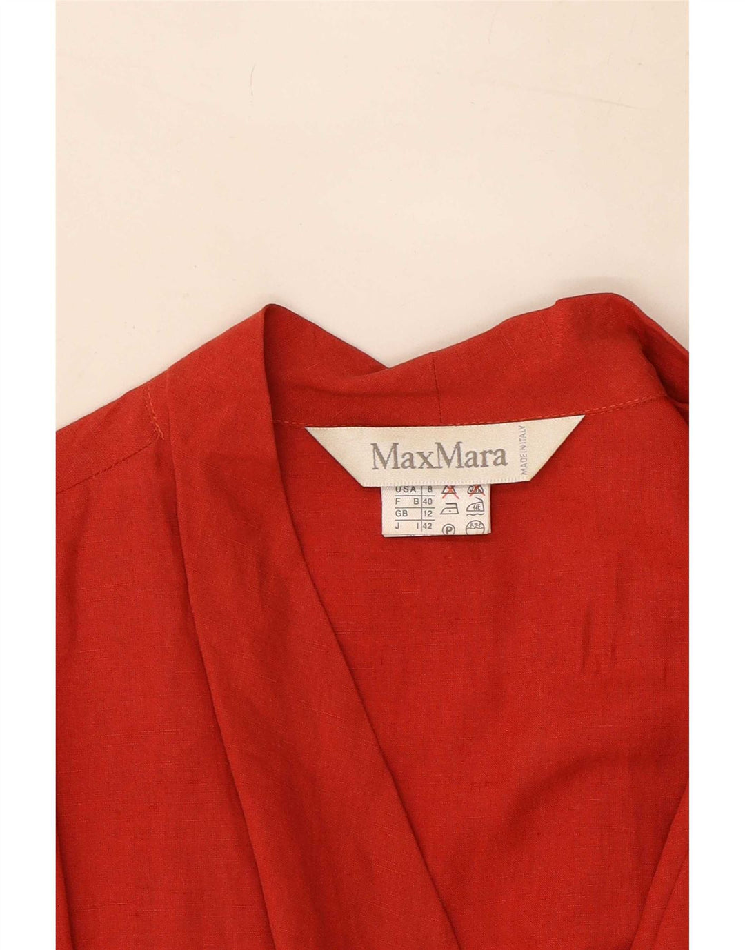 Abito avvolgente da donna Max Mara UK 12 Lino rosso medio