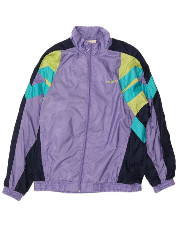 Giacca da tuta da uomo Adidas UK 42/44 Large Viola Colourblock Nylon