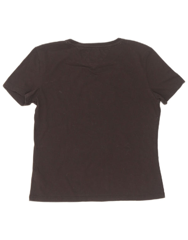 T-shirt corta da donna Tommy Hilfiger Top UK 6 XS cotone nero