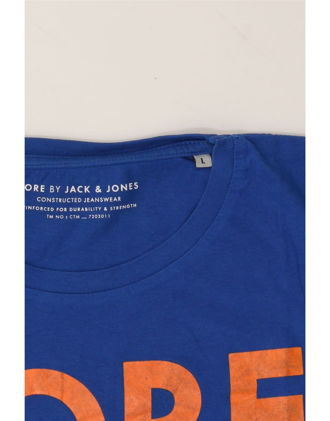 JACK & JONES Mens Graphic T-Shirt Top Large Blue Cotton Vintage Jack & Jones and Second-Hand Jack & Jones from Messina Hembry 