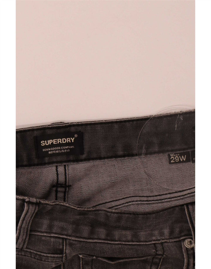 Pantaloncini di jeans slim da uomo Superdry piccoli W29 cotone grigio