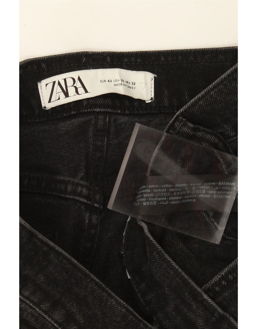 Jeans slim da uomo Zara EU 42 Large W32 L30 cotone nero