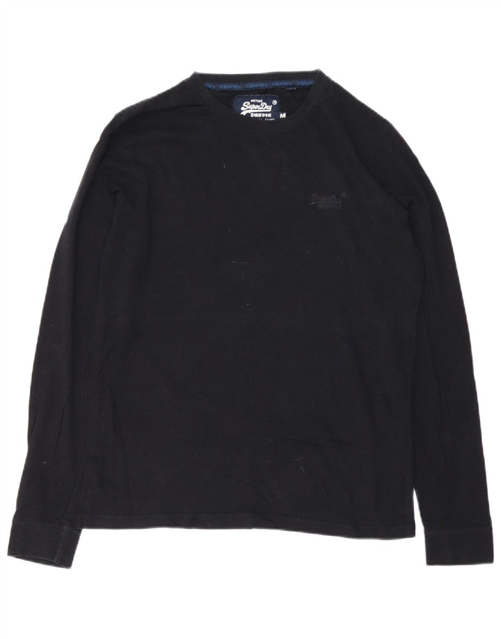 Top da uomo a maniche lunghe SUPERDRY in cotone nero medio