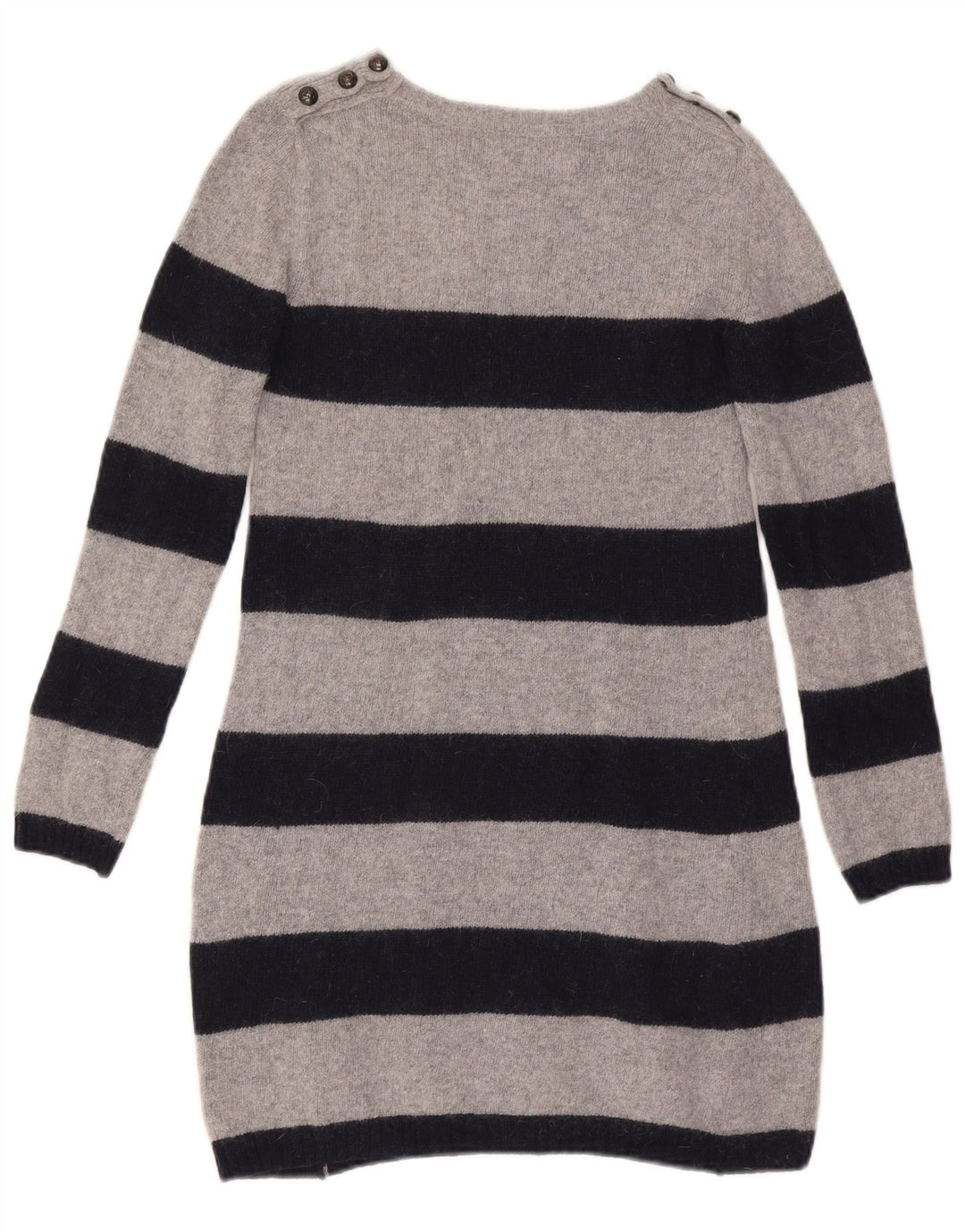 Abito maglione da donna Zara UK 12 Lana a righe grigio medio