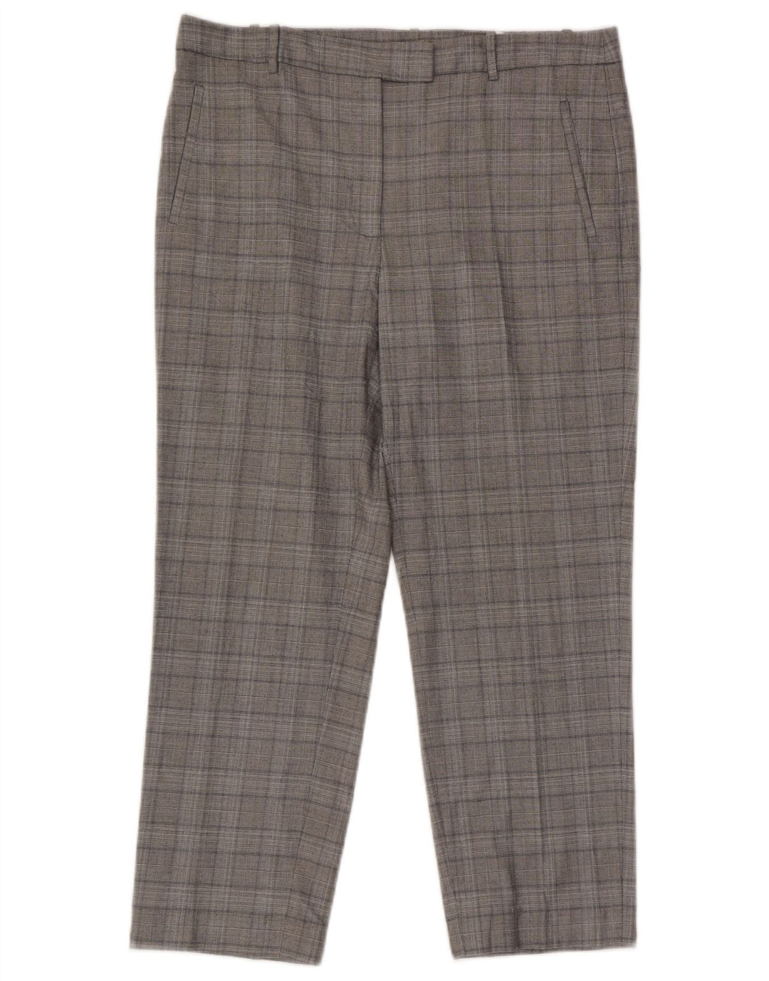 Pantaloni da abito corto da donna Zara grandi W30 L25 viscosa a quadri grigi