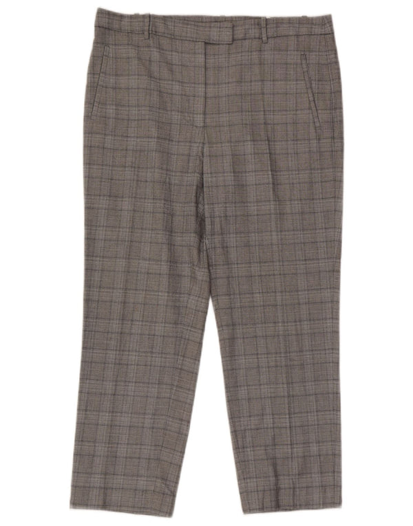 Pantaloni da abito corto da donna Zara grandi W30 L25 viscosa a quadri grigi