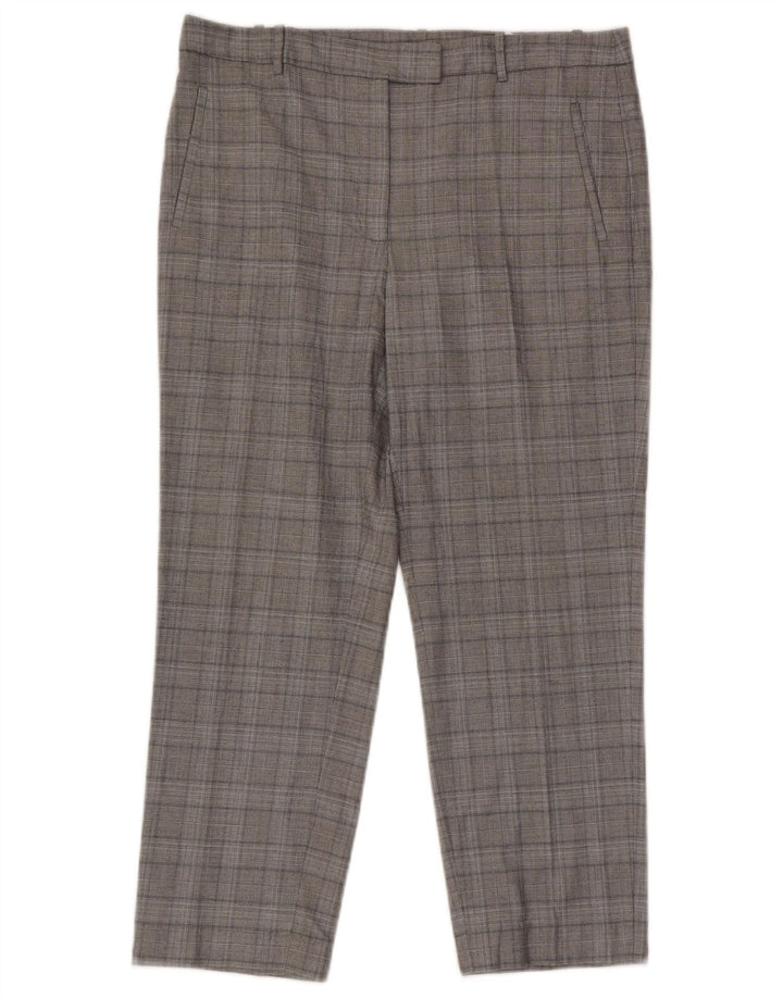 Pantaloni da abito corto da donna Zara grandi W30 L25 viscosa a quadri grigi